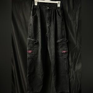 Black Cargo Men Jeans